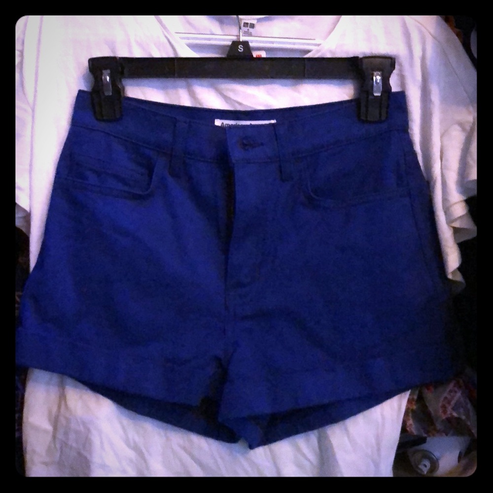 American apparel blue denim shorts size 25